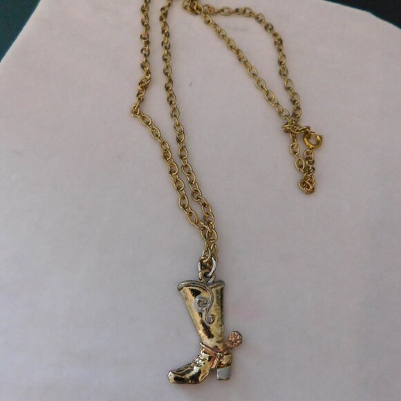 Ladies Cowboy Boot Necklace - Picture 1 of 3